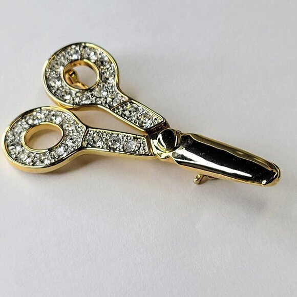 Gold Tone Scissors Brooch - Picture 4 of 11